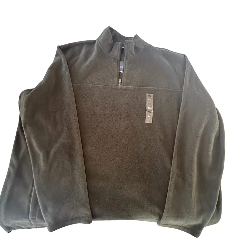 Croft & Barrow Men's Green Fleece 1/4 Zip Pullover Sweater‎ XXL